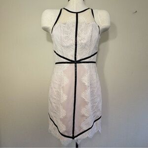 Bariano Australia Lace Mini Dress With Black Trim